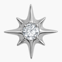 Titanium Internal Cosmic Mini 8 Point Jewelled Star Top