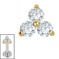 Titanium Internal Lab Grown Diamonds Trinity Top