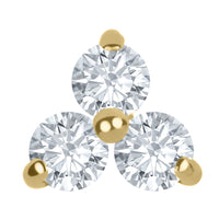 Titanium Internally Threaded Labrets 1.2mm - Lab Grown Diamonds Trifecta Trinity