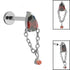 Titanium Internally Threaded Labrets 1.2mm - Titanium Cleopatra