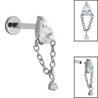 Titanium Internally Threaded Labrets 1.2mm - Titanium Cleopatra