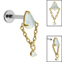 Titanium Internally Threaded Labrets 1.2mm - Titanium Cleopatra