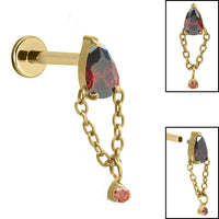 Gold Titanium Internally Threaded Labrets 1.2mm - Cleopatra