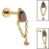 Gold Titanium Internally Threaded Labrets 1.2mm - Cleopatra
