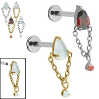 Titanium Internally Threaded Labrets 1.2mm - Titanium Cleopatra