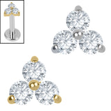 Titanium Internal Lab Grown Diamonds Trinity Top