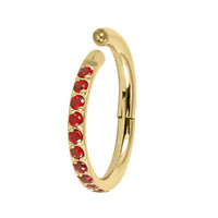 Gold Titanium 1.2mm Kai Pave Set Jewelled Edge Hinged Clicker Ring