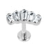 Titanium Internally Threaded Labrets 1.2mm - Titanium Five Jewelled Art Deco Baguette Fan