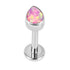 Titanium Internally Threaded Labrets 1.2mm - Bezel Set Synth Opal Pear