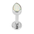 Titanium Internally Threaded Labrets 1.2mm - Bezel Set Synth Opal Pear