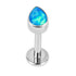 Titanium Internally Threaded Labrets 1.2mm - Bezel Set Synth Opal Pear