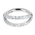 Titanium Double Jewelled Band Hinged Clicker Ring
