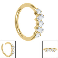Titanium Abstract Jewelled Hinged Clicker Ring