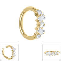 Titanium Abstract Jewelled Hinged Clicker Ring
