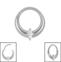 Titanium Aurora Hinged Clicker Ring