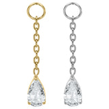 Titanium Jewelled Droplet Charm