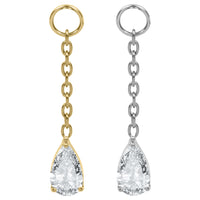 Titanium Jewelled Droplet Charm