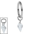 Titanium Hinged Clicker Ring with Titanium Delphi Jewelled Charm