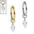 Titanium Hinged Clicker Ring with Titanium Delphi Jewelled Charm