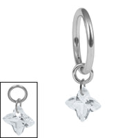 Titanium Hinged Clicker Ring with Titanium Sundrop Jewelled Charm