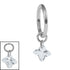 Titanium Hinged Clicker Ring with Titanium Sundrop Jewelled Charm