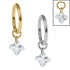Titanium Hinged Clicker Ring with Titanium Sundrop Jewelled Charm