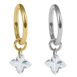 Titanium Hinged Clicker Ring with Titanium Sundrop Jewelled Charm