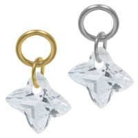 Titanium Hinged Clicker Ring with Titanium Sundrop Jewelled Charm