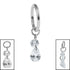Titanium Hinged Clicker Ring with Titanium Luxor Jewelled Charm