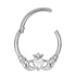 Titanium Jewelled Claddagh Hinged Clicker Ring