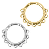Titanium Filigree Lace Hinged Clicker Ring