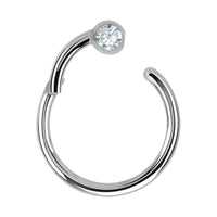 Titanium Lumi Jewelled Ball Hinged Clicker Ring
