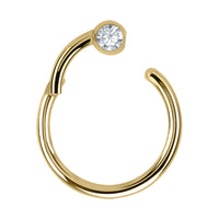 Titanium Lumi Jewelled Ball Hinged Clicker Ring
