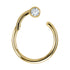 Titanium Lumi Jewelled Ball Hinged Clicker Ring