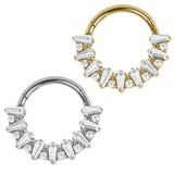 Titanium Claw Set Moonlight Jewelled Hinged Clicker Ring