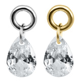 Titanium Floating Teardrop Gem Charm