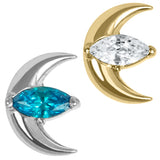Titanium Internal Jewelled Trekking Crescent Moon Top