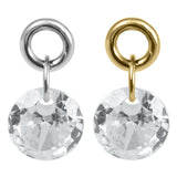 Titanium Floating Round Gem Charm