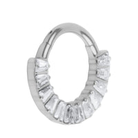 Titanium Halo Baguette Hinged Clicker Ring