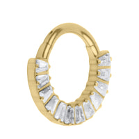 Titanium Halo Baguette Hinged Clicker Ring