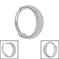 Titanium Hammered Hinged Clicker Ring