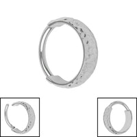 Titanium Hammered Hinged Clicker Ring