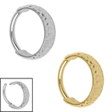 Titanium Hammered Hinged Clicker Ring