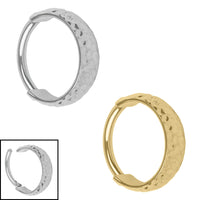 Titanium Hammered Hinged Clicker Ring