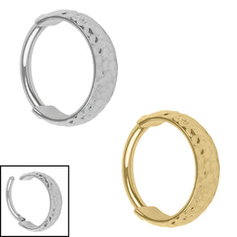 Titanium Hammered Hinged Clicker Ring