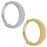 Titanium Hammered Hinged Clicker Ring
