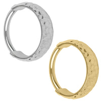 Titanium Hammered Hinged Clicker Ring