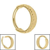 Titanium Hammered Hinged Clicker Ring