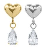 Titanium Internal Heart with Teardrop Jewel Top