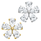 Titanium Internal Jewelled Periwinkle Flower Top